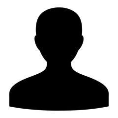 Silhouette of human form, a representation of a generic user profile