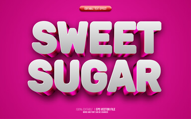 Sweet sugar 3D editable text effect