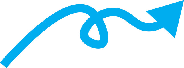 Bright blue arrow swirl moving upward