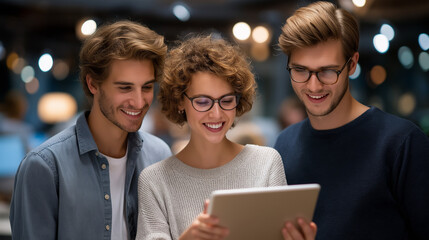 Millennials collaborating in a modern startup office