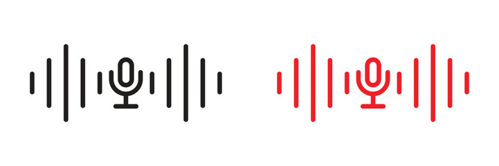 Flat design sound wave vector icon. Sound wave icon. Audio wave icon concept.