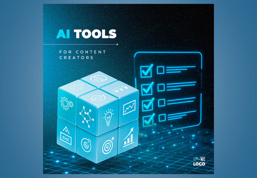 Artificial intelligence template social media