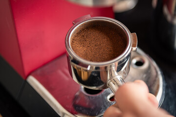Espresso Preparation: Home Barista Ready to Brew