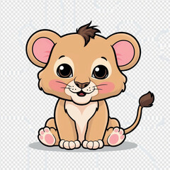 adorable baby  lion illustration