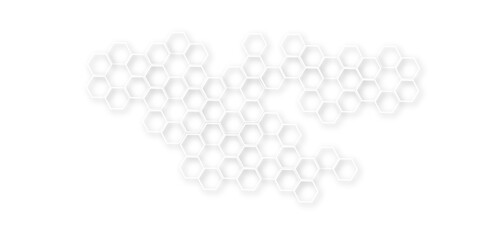 Abstract modern hexagonal effect for line geometric technology 3d white bright hexagon polygonal honeycomb luxury pattern vector white background.	