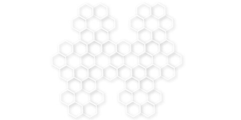 Abstract modern hexagonal effect for line geometric technology 3d white bright hexagon polygonal honeycomb luxury pattern vector white background.	