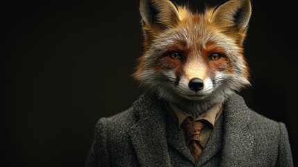 Obraz premium Fox in a sophisticated business suit.
