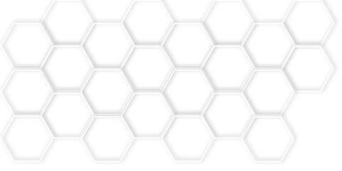 Abstract modern hexagonal effect for line geometric technology 3d white bright hexagon polygonal honeycomb luxury pattern vector white background.	