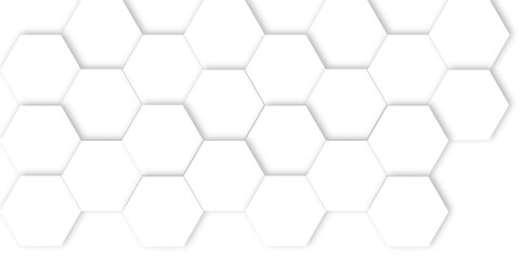Abstract geometric technology 3d white bright hexagon polygonal honeycomb luxury pattern vector background.