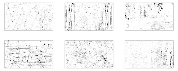 Set of grunge texture backgrounds. horizontal backdrops. Different materials and variations. 