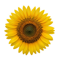 Fototapeta premium Isolated sunflower blossom with black background