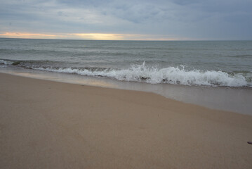 beach, sea, sand, ocean, sky, water, wave, coast, waves, summer, nature, landscape, surf, sun, vacation, horizon, travel, tropical, shore, blue, foam, clouds, holiday, seascape, cloud