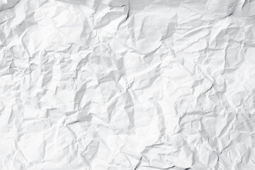 White crumpled paper texture abstract background. Creased and wrinkled paper surface. Copy space