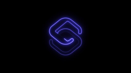 Glowing Neon Blue Letter S Logo on Black Background