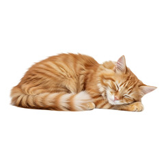 Orange tabby cat sleeping peacefully indoors