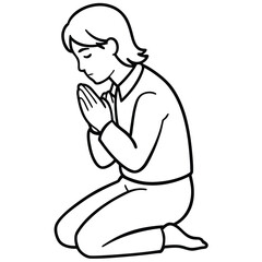 one-line-drawing-of-a-person-in-kneeling-prayer-p.eps