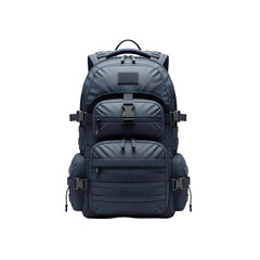 Naklejka premium Tactical backpack isolated on a black background