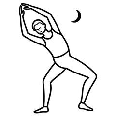 one-line-silhouette-of-yoga-figure-doing-half-moo.eps
