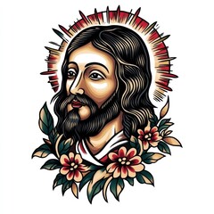 Tattoo illustration Jesus jesus art photography.