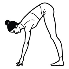 standing-forward-fold-yoga-pose-in-elegant-single.eps