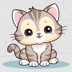 cute baby cat illustration