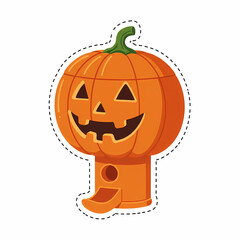 Fototapeta premium Pumpkin candy dispenser with a smiling face for Halloween decoration 