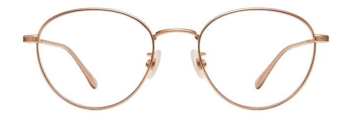 Thin wireframe reading glasses with oval lenses in rose gold
