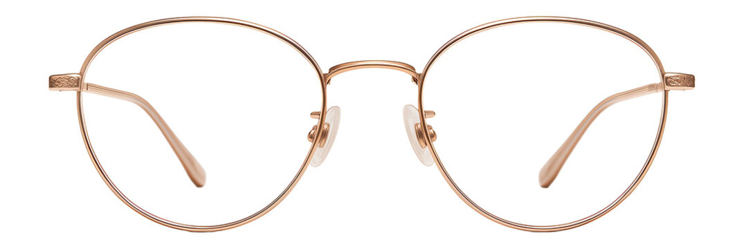Thin wireframe reading glasses with oval lenses in rose gold