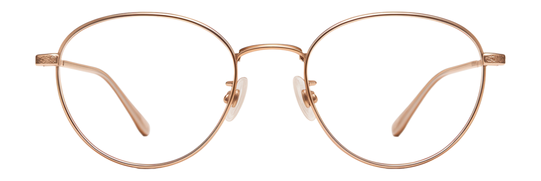 Thin wireframe reading glasses with oval lenses in rose gold
