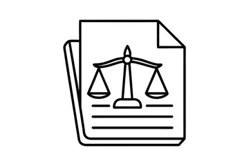 Legal Document With Scales Icon