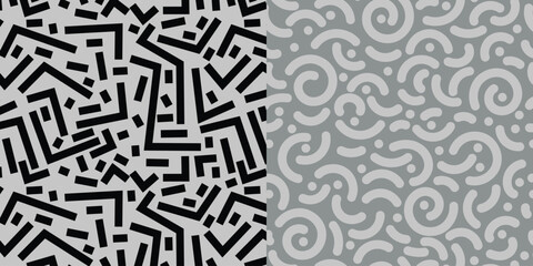 Abstract pattern collection of two pieces.