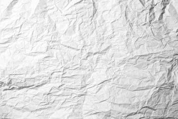 White crumpled paper texture abstract background. Creased and wrinkled paper surface. Copy space