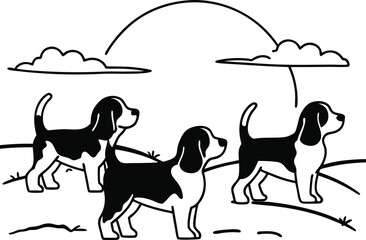 Beagle Silhouettes