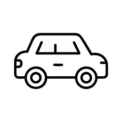 Obraz premium Simple line drawing of a compact car in monochrome style 