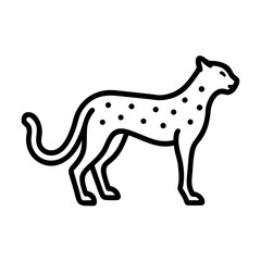 Cheetah silhouette standing in profile with decorative spots  