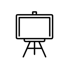 Blank easel for painting in minimalist black and white design  
