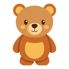 Fototapeta premium Simple cartoon teddy bear vector on white background