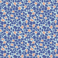 Mosaic blue beige abstract pattern tile retro