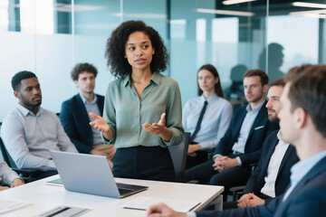 Business Meeting: Diverse Team Collaboration and Leadership