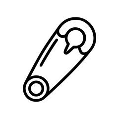Outline of a safety pin in minimalist style  