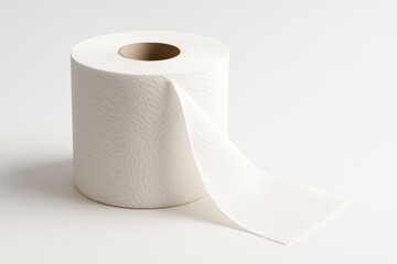 Toilet paper roll with elegant texture and lighting and copy space. Suitable for bathroom ads, hygiene product packaging, or minimalist design needs.
