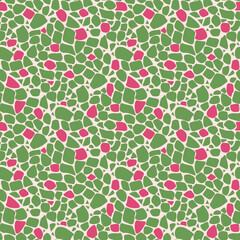 Mosaic small abstract pattern tiles green raspberry