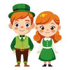 Adorable Irish Kids in Festive Green Attire for St. Patrick's Day