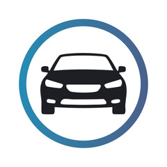 Obraz premium Car Front View Icon – Flat Transportation Vector Symbol