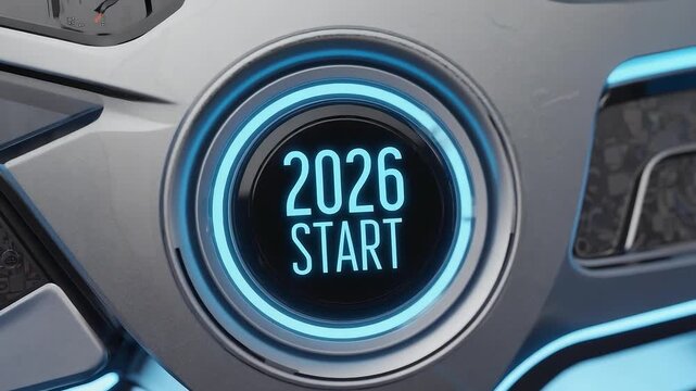 Blue and silver button with the number 2016 on it. The button is lit up and he is glowing