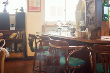 Vintage Korean Cafe Interior with Bar 