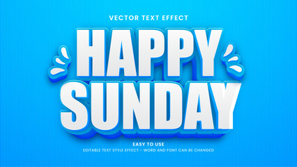 happy sunday editable text effect