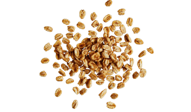 puffed wheat cereal isolated on white background
