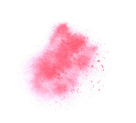 Crushed eye shadow isolated on white, top view. Makeup product