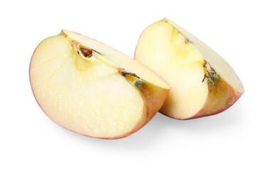 Pieces of fresh apple isolated on white